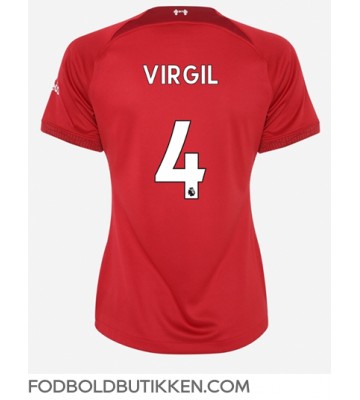 Liverpool Virgil van Dijk #4 Hjemmebanetrøje Dame 2022-23 Kortærmet